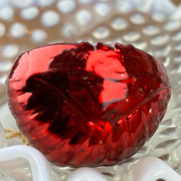 Antique Vintage Blown Mercury Glass Red Mandolin instrument Christmas Ornament - Picture 7 of 7